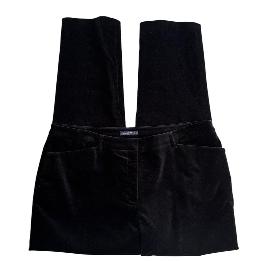 JONES NEW YORK - Signature Petites - Black Velvet Trouser Pant. HR. 14 petite